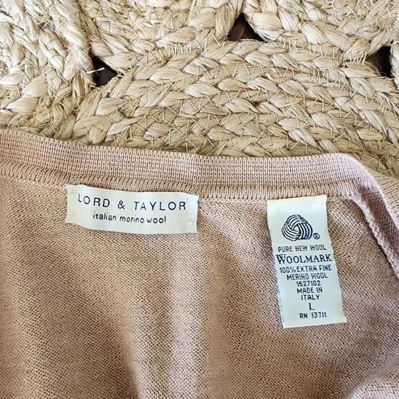 Lord & Taylor Italian Merino Wool Cardigan Size: Large - Picture 10 of 14